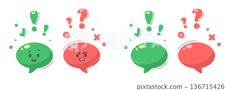 Communication: happy vs. angry chat bubbles Communication: happy vs. angry chat bubbles 136715426