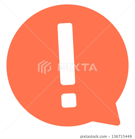 Exclamation mark icon in orange circle Exclamation mark icon in orange circle 136715449