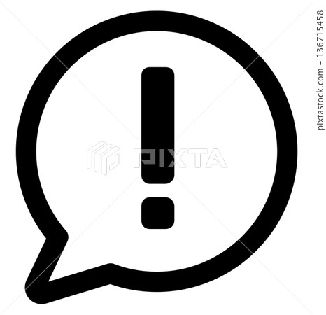 Exclamation mark icon inside speech bubble Exclamation mark icon inside speech bubble 136715458