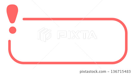 Exclamation alert frame with red outline design 136715483