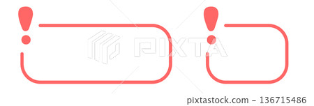 Exclamation bubble icons: bold red design elements Exclamation bubble icons: bold red design elements 136715486