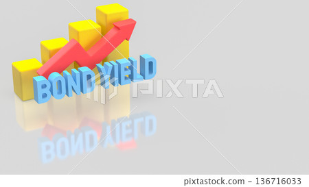 Rising Bond Yield Financial Growth Concept with Upward Arrow 3d render. 136716033