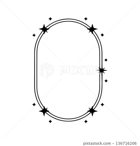 Framed illustration with stars and decorative elements suitable for various design projects Framed illustration with stars and decorative elements suitable for various design projects 136716206