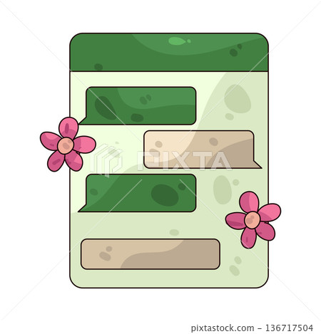 illustration of Flower shop chat illustration of Flower shop chat 136717504