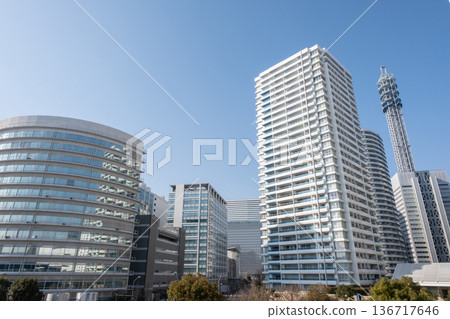 港未來摩天大樓的景色 136717646