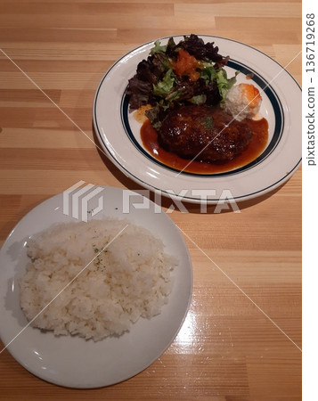 Hamburger and rice Hamburger and rice 136719268