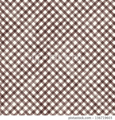 Watercolor textured small diamond check pattern background material (brown) Watercolor textured small diamond check pattern background material (brown) 136719603