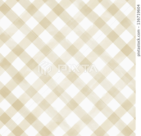 水彩紋理大菱形格紋圖案背景素材（米色） 136719604