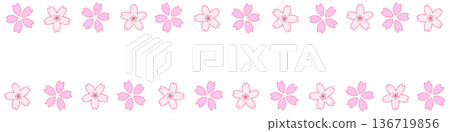 Simple cherry blossom line decoration Simple cherry blossom line decoration 136719856