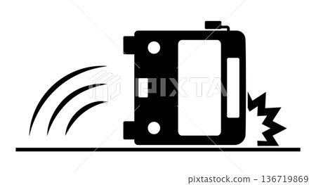 Silhouette of an overturned bus 136719869