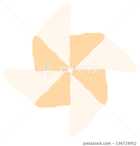 為五月學校通訊設計的簡單手繪插圖剪紙系列 | 風車（摺紙） 136719952