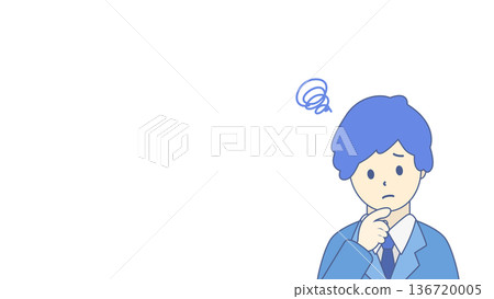 一位憂心忡忡的商人,上半身的插圖 一位憂心忡忡的商人,上半身的插圖 136720005
