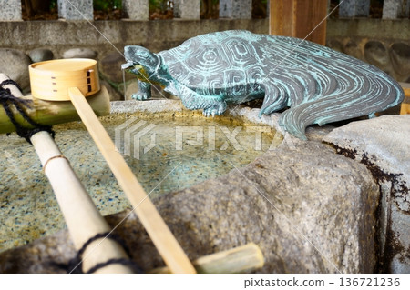 五木曾八幡神社的淨身泉(淨化泉)旁的烏龜 五木曾八幡神社的淨身泉(淨化泉)旁的烏龜 136721236