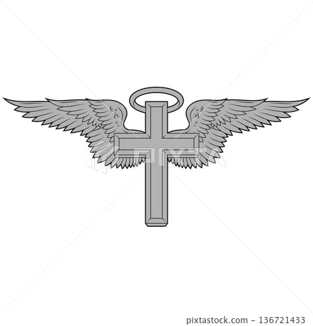Gray winged cross with thick outline Gray winged cross with thick outline 136721433