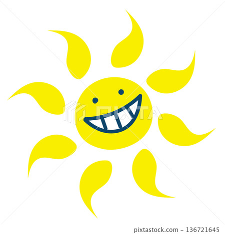 Happy smiling sun symbol Happy smiling sun symbol 136721645