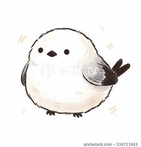 一隻長尾山雀面向前方 136721683