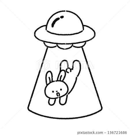 捕捉兔子的線條畫 136721686