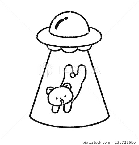 捕捉熊的線條畫 136721690