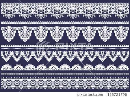 蕾絲裝飾線條和邊飾材質套裝（經典優雅設計） 136721796