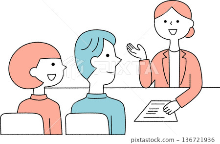 年輕夫婦正在聽講解 136721936