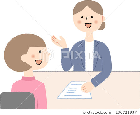 年輕女子正在聽講解 136721937