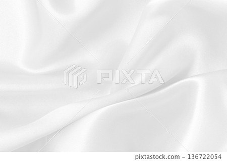 White fabric texture for background and design, beautiful pattern of silk or linen. 136722054