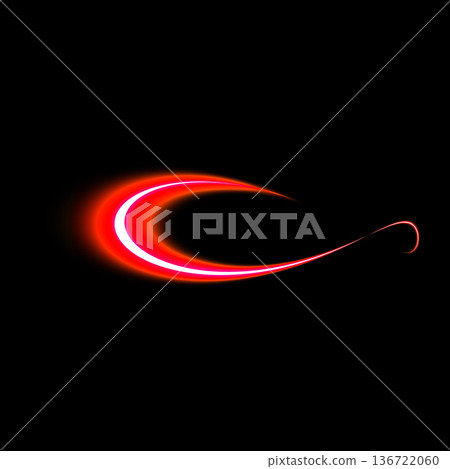 Abstract red light curves and passionate glow floating on a black background Abstract red light curves and passionate glow floating on a black background 136722060