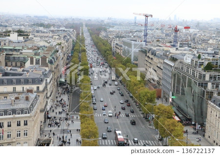 View of the Champs-Élysées from the Arc de Triomphe observation deck View of the Champs-Élysées from the Arc de Triomphe observation deck 136722137