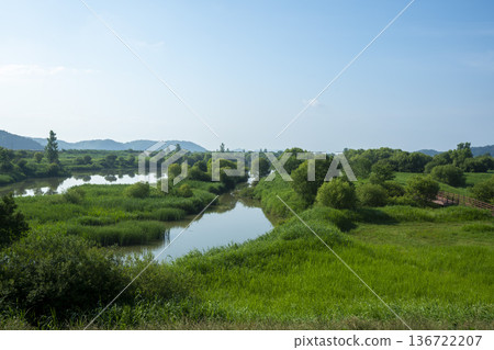 Bicycle path along the Geumgang River 136722207