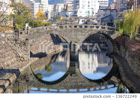Nagasaki City - Nagasaki's popular tourist spot, Meganebashi Bridge Nagasaki City - Nagasaki's popular tourist spot, Meganebashi Bridge 136722249