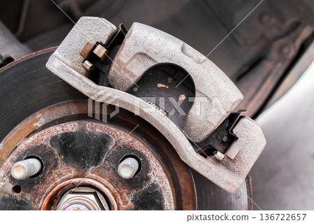 General Car Brake Caliper Closeup General Car Brake Caliper Closeup 136722657