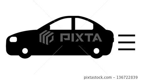 Running car silhouette 136722839