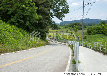 Bicycle path along the Geumgang River 136722970