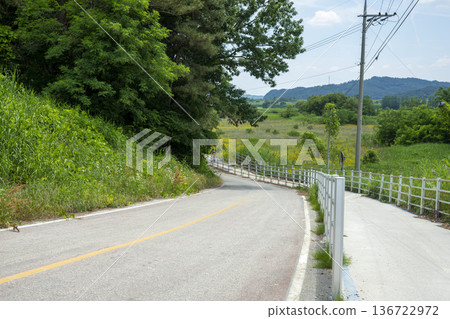 Bicycle path along the Geumgang River Bicycle path along the Geumgang River 136722972