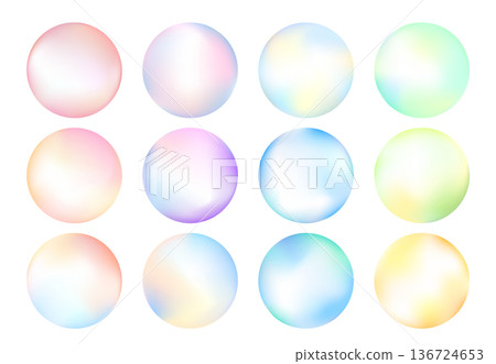 Gradient colorful circular vector icon set. Gradient colorful circular vector icon set. 136724653