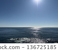 The sparkling Pacific Ocean and horizon at Katsurahama in Kochi Prefecture 136725185