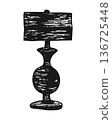 Elegant table lamp illustration with unique textured design and minimalist aesthetic appeal indoors 136725448