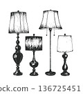 collection of table lamps with unique designs and varying heights for interior decoration purposes 136725451