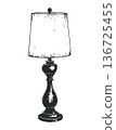 Elegant table lamp with classic design featuring white shade and decorative black base fixture 136725455