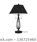 Elegant table lamp with shade and decorative elements, perfect for interior design and home decor inspiration always. 136725460