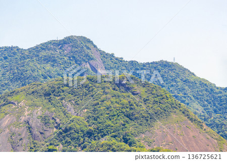 Rio de Janeiro Brazil Panorama View City Skyline Cityscape Mountains. 136725621