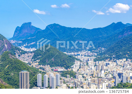 Rio de Janeiro Brazil Panorama View City Skyline Cityscape Mountains. Rio de Janeiro Brazil Panorama View City Skyline Cityscape Mountains. 136725784