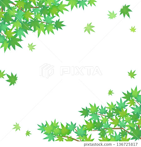 Simple frame 4 with scattered green maples_square Simple frame 4 with scattered green maples_square 136725817