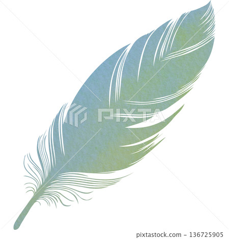 Beautiful watercolor bird feather icon image illustration 136725905