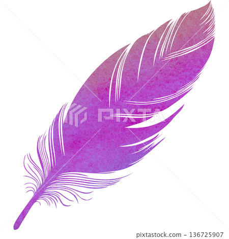 Beautiful watercolor bird feather icon image illustration 136725907