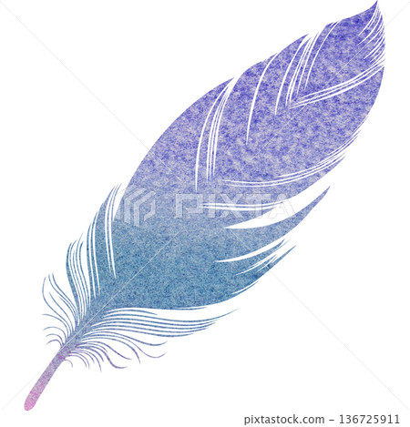 Beautiful watercolor bird feather icon image illustration 136725911