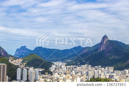 Rio de Janeiro Brazil Panorama View City Skyline Cityscape Mountains. Rio de Janeiro Brazil Panorama View City Skyline Cityscape Mountains. 136725951