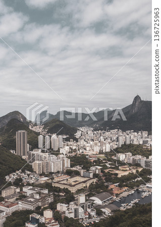 Rio de Janeiro Brazil Panorama View City Skyline Cityscape Mountains. Rio de Janeiro Brazil Panorama View City Skyline Cityscape Mountains. 136725963