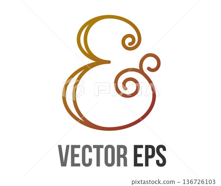 Elegant ampersand symbol with a warm gradient, perfect for design and branding 136726103