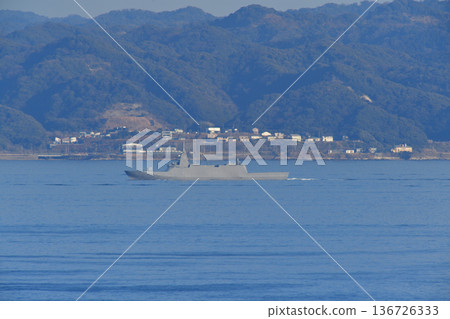 Japan Maritime Self-Defense Force Uraga Channel Kumano FFM-2 Destroyer 136726333